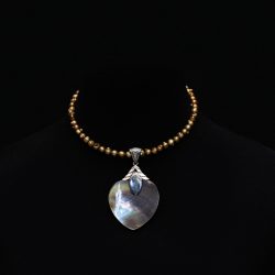 Bimbeads Pearl Gold with Mother of Pearl Pendant Necklace B